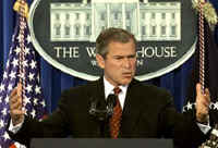 Georges Bush - Prsident des USA n'accepte pas le principe du trait  Kyoto